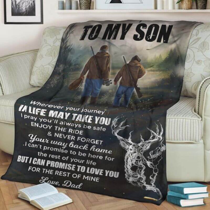 To My Son - From Dad - B101- Premium Blanket-Jolura