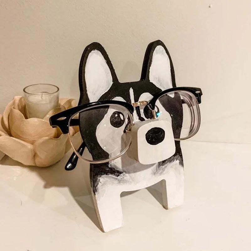 Handmade Glasses Stand F250 Lovely Husky-Jolura