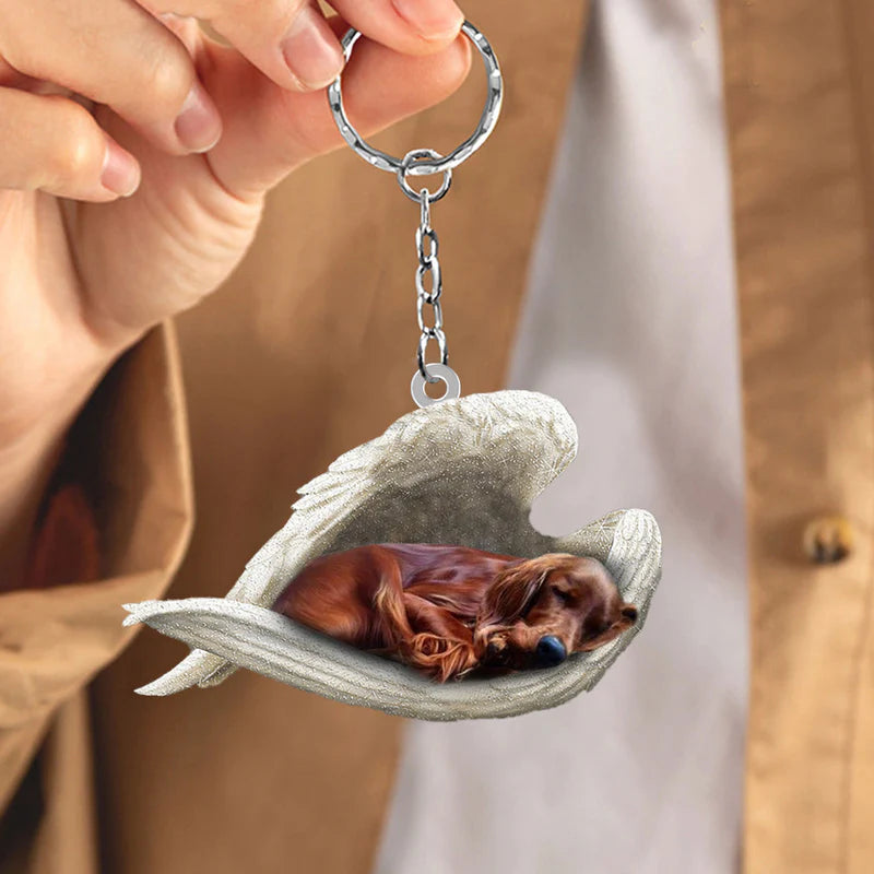 Sleeping Angel Acrylic Keychain Irish Setter SA071-Jolura
