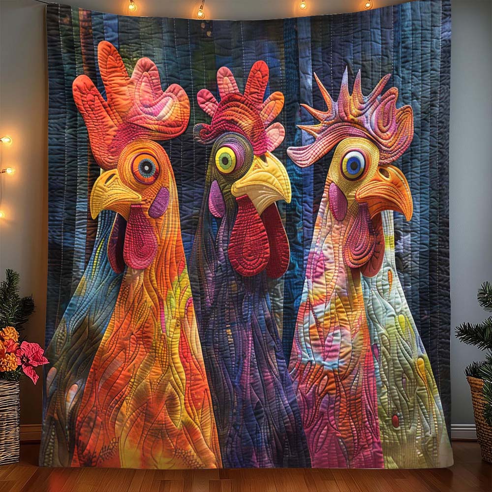 Whimsical Chickens Blanket - J070 - Premium Blanket