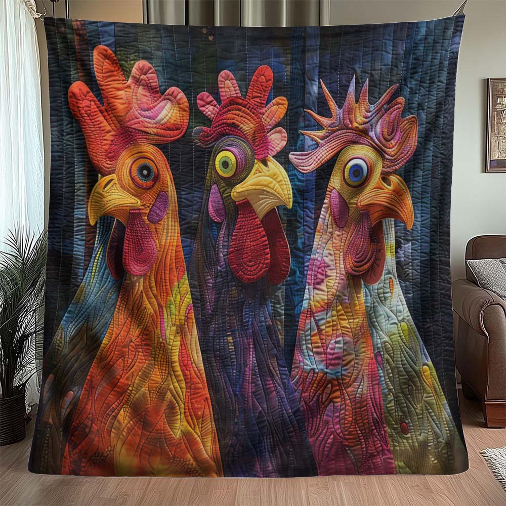 Whimsical Chickens Blanket - J070 - Premium Blanket