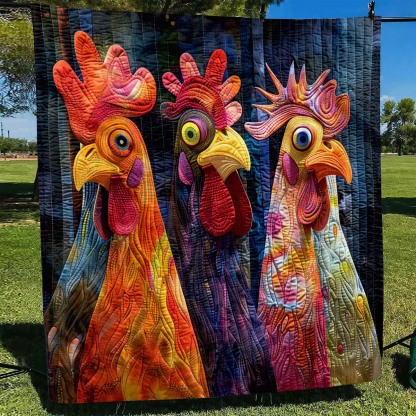 Whimsical Chickens Blanket - J070 - Premium Blanket