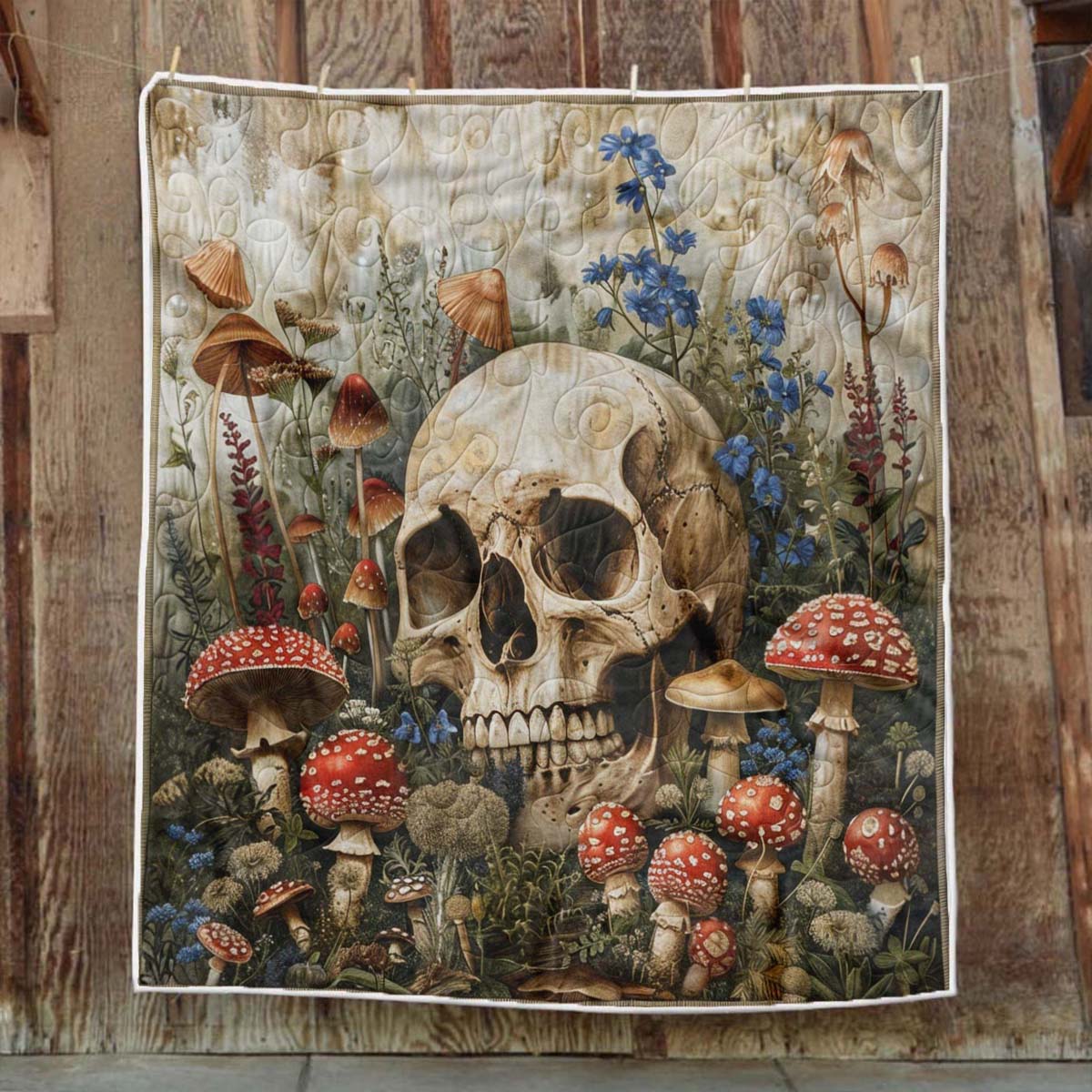 Aboriginal skull blanket - J077 - Premium Blanket