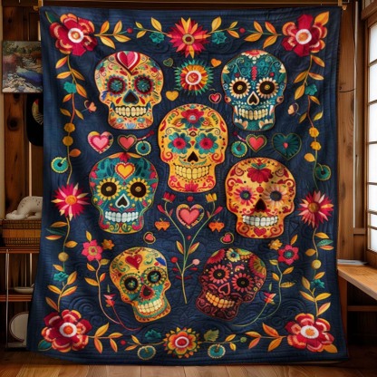 Candy Skull Blanket - J078 - Premium Blanket