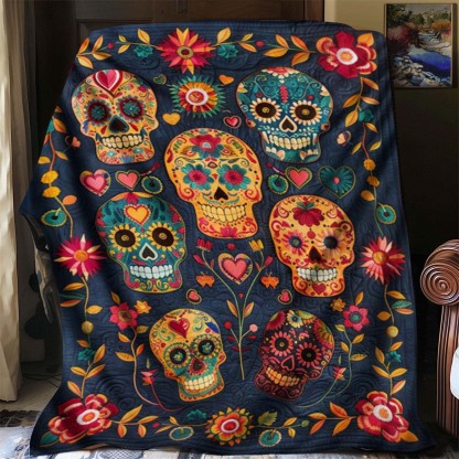 Candy Skull Blanket - J078 - Premium Blanket