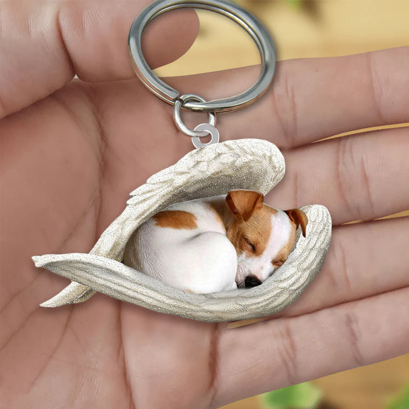 Sleeping Angel Acrylic Keychain Jack Russell Terrier SA039-Jolura