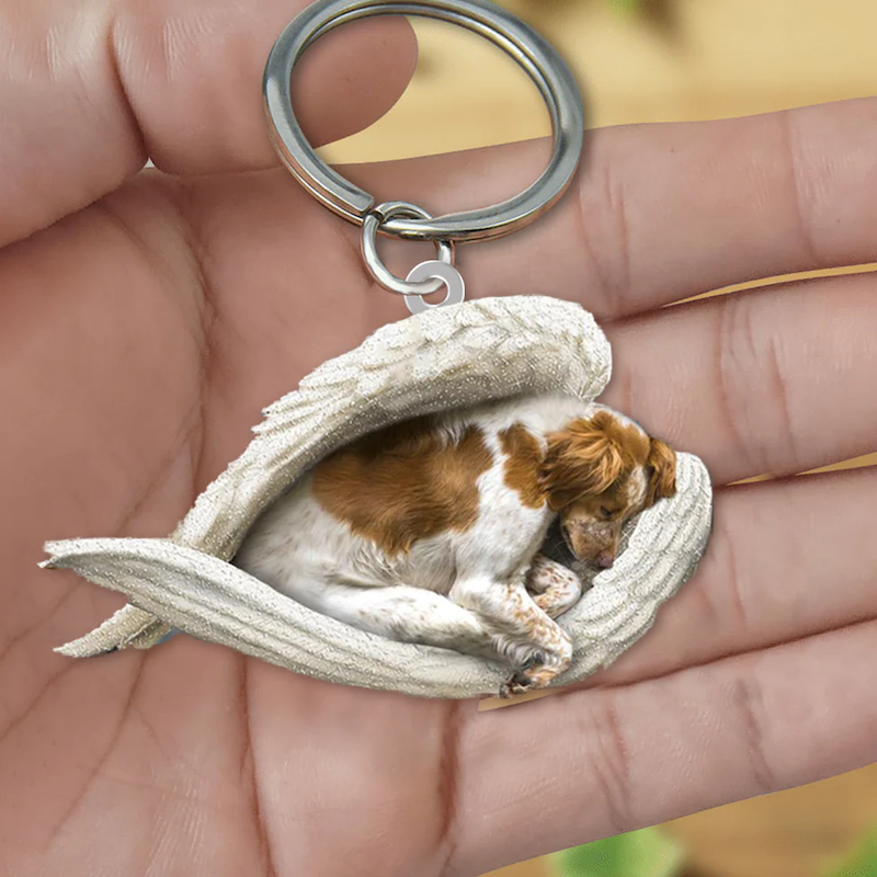 Sleeping Angel Acrylic Keychain Brittany Spaniel SA153-Jolura