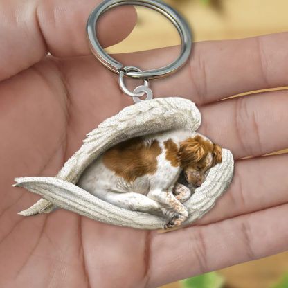 Sleeping Angel Acrylic Keychain Brittany Spaniel SA153-Jolura