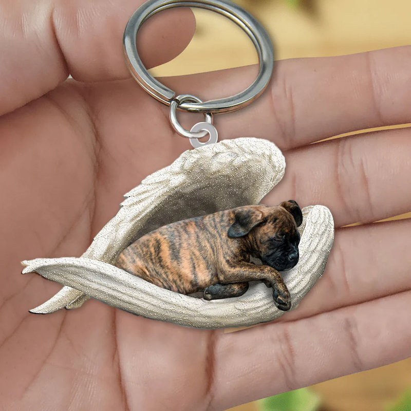 Sleeping Angel Acrylic Keychain Brindle Boxer SA154-Jolura