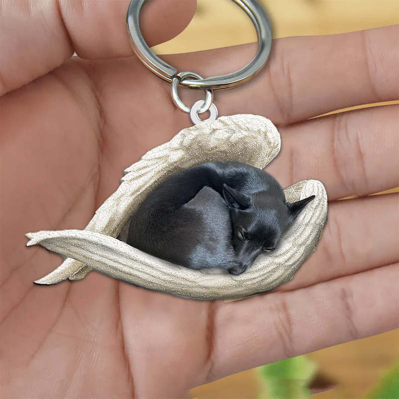 Sleeping Angel Acrylic Keychain Schipperke SA157-Jolura