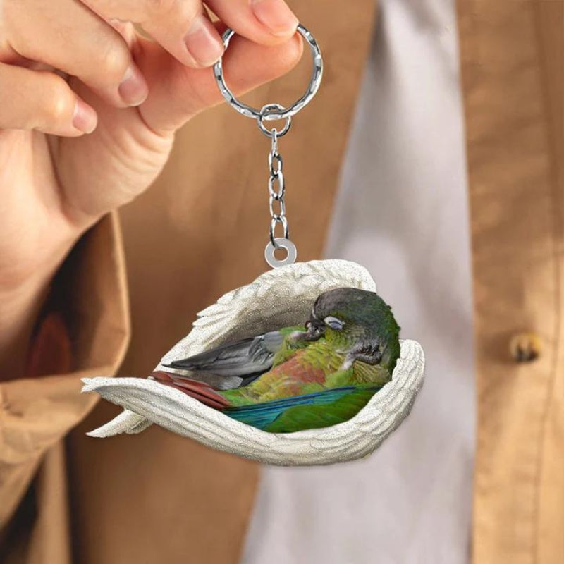 Sleeping Angel Acrylic Keychain Green Cheek Conure SA218-Jolura