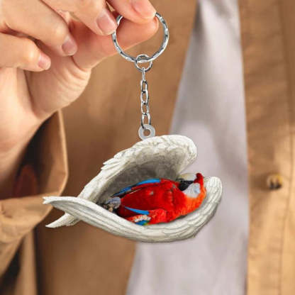 Sleeping Angel Acrylic Keychain Green Winged Macaw SA219-Jolura