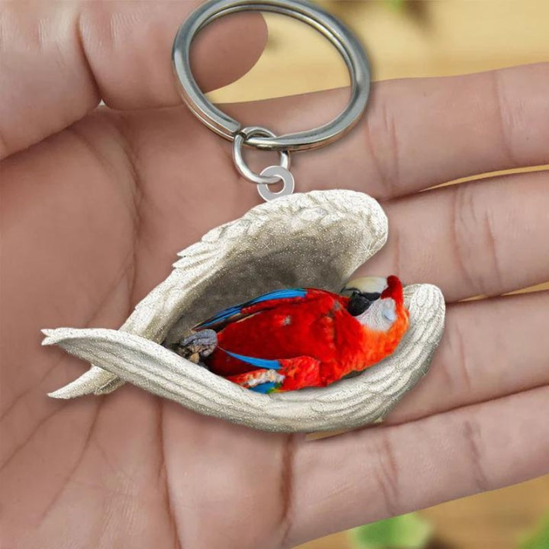 Sleeping Angel Acrylic Keychain Green Winged Macaw SA219-Jolura