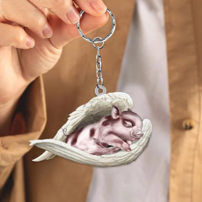Sleeping Angel Acrylic Keychain Pig SA241-Jolura