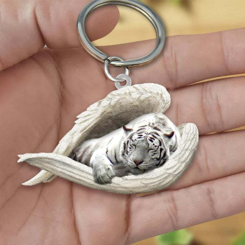 Sleeping Angel Acrylic Keychain White Tiger SA257-Jolura