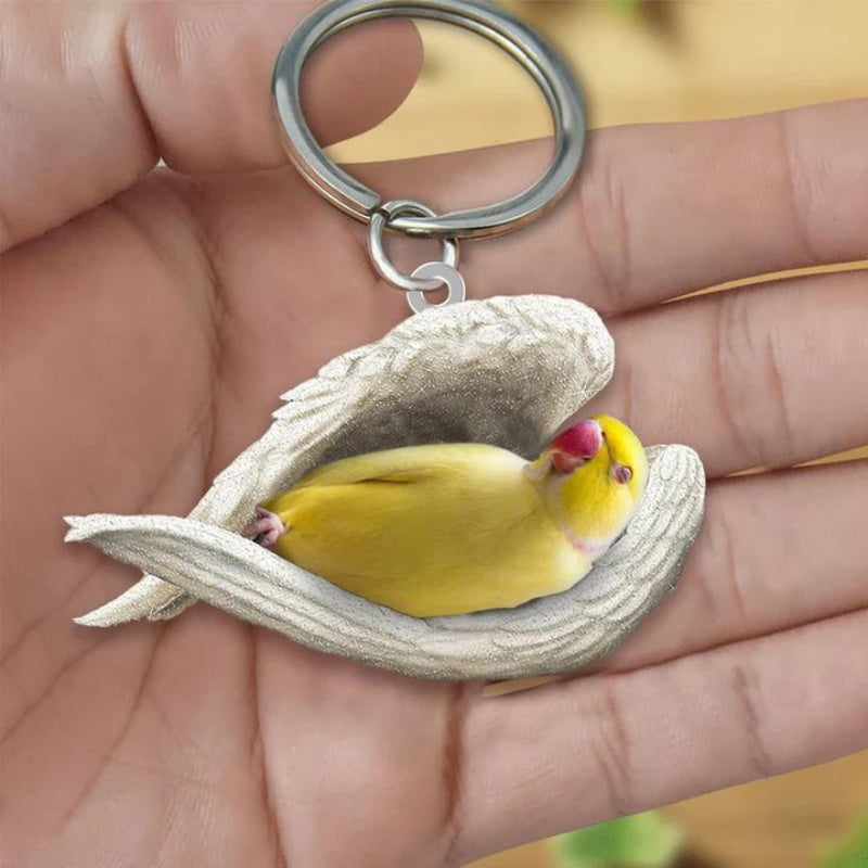 Sleeping Angel Acrylic Keychain Yellow Indian Ring Neck SA259-Jolura