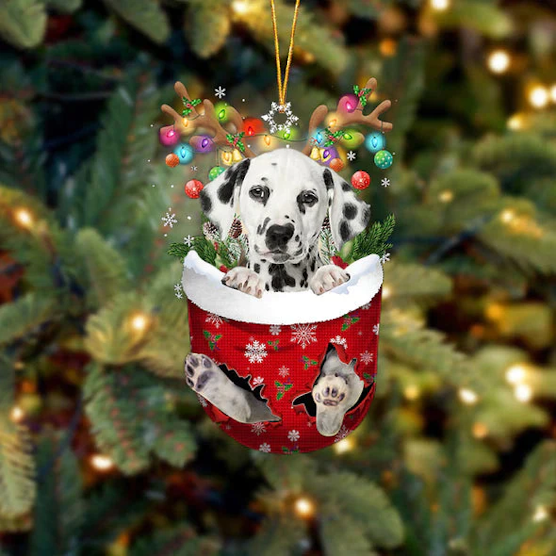 Dalmatian In Snow Pocket Christmas Ornament SP092-Jolura