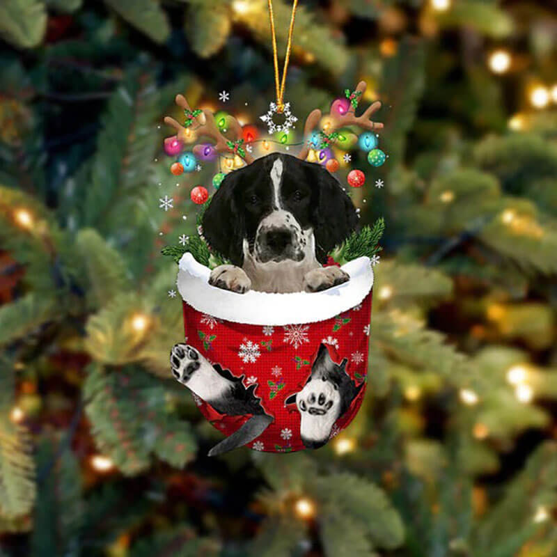 English Springer Spaniel In Snow Pocket Christmas Ornament SP114-Jolura