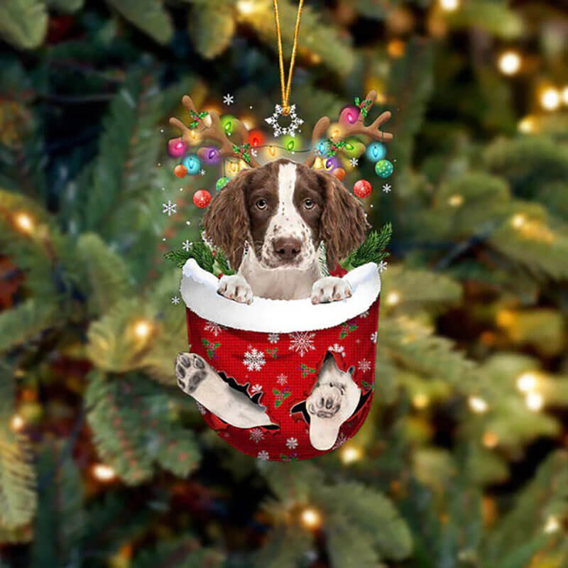 English Springer Spaniel In Snow Pocket Christmas Ornament SP115-Jolura