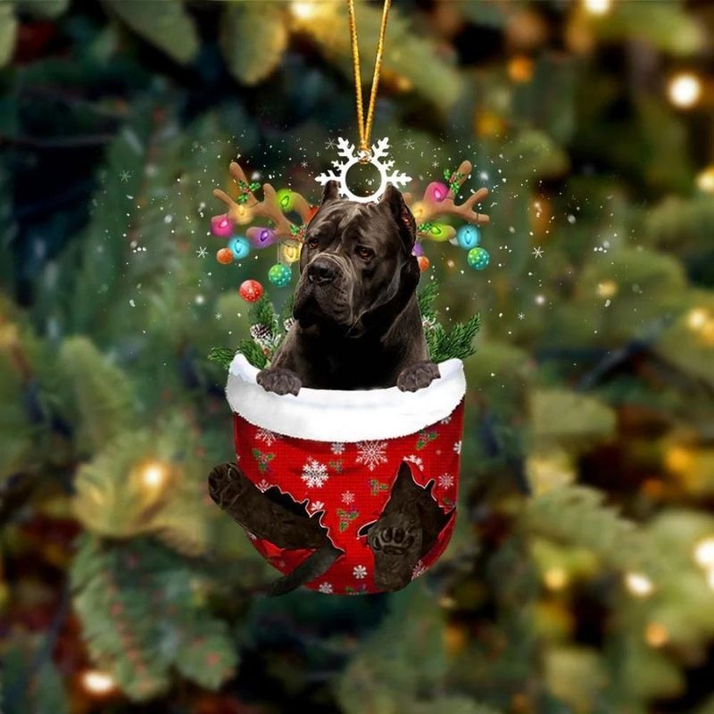 Cane Corso In Snow Pocket Christmas Ornament SP124-Jolura