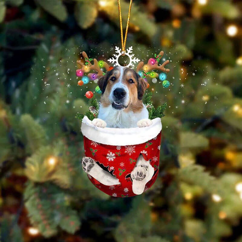Great Bernese In Snow Pocket Christmas Ornament SP149-Jolura