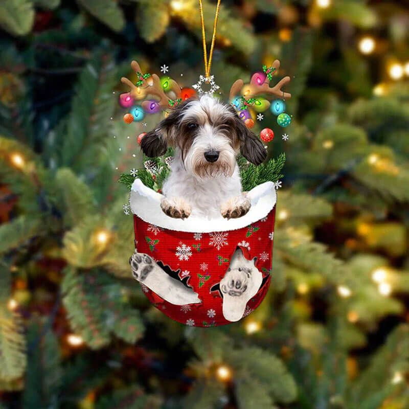 Petit Basset Griffon Vendéen In Snow Pocket Christmas Ornament SP156-Jolura