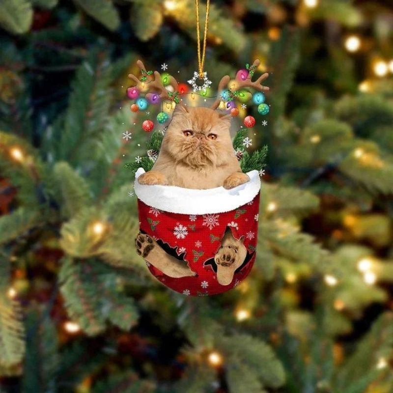 Cat In Snow Pocket Christmas Ornament SP167-Jolura