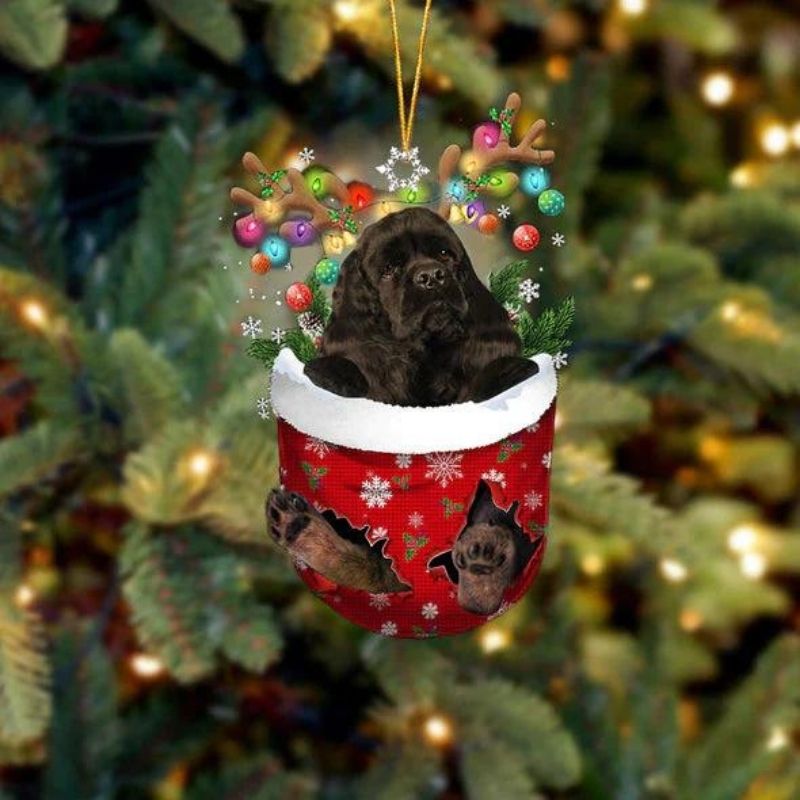 Cocker Spaniel In Snow Pocket Christmas Ornament SP220-Jolura