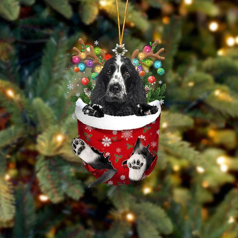 Cocker Spaniel In Snow Pocket Christmas Ornament SP232-Jolura