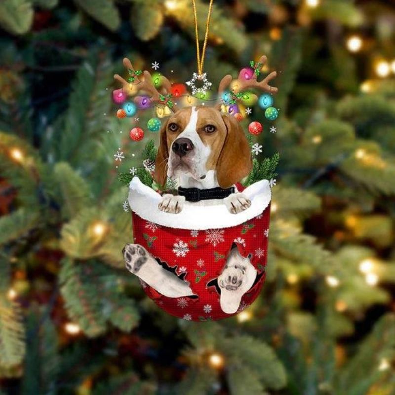 English Pointer In Snow Pocket Christmas Ornament SP243-Jolura