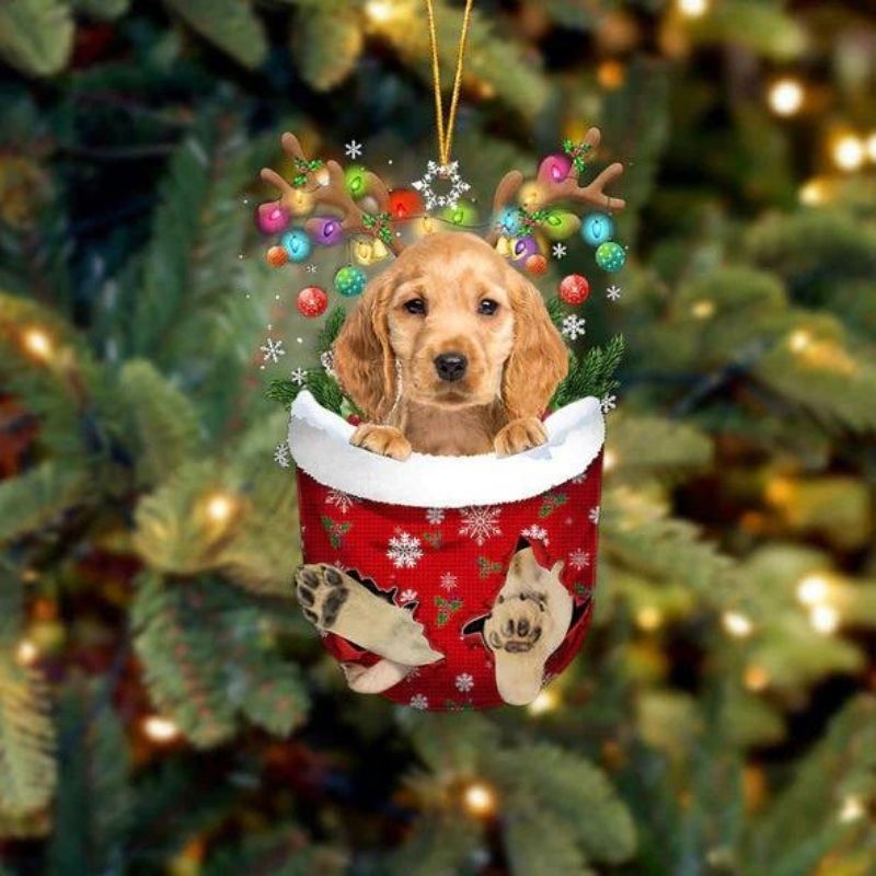 Cocker Spaniel In Snow Pocket Christmas Ornament SP247-Jolura