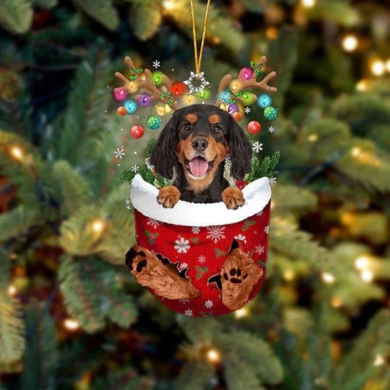 Gordon Setter In Snow Pocket Christmas Ornament SP249-Jolura