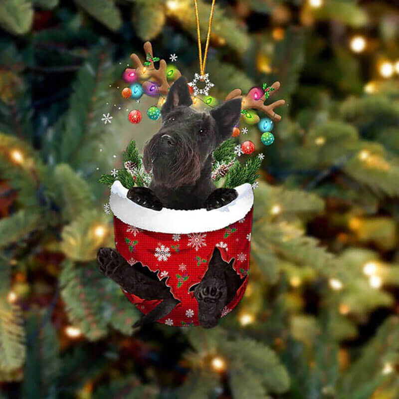 Scottish Terrier In Snow Pocket Christmas Ornament SP270-Jolura