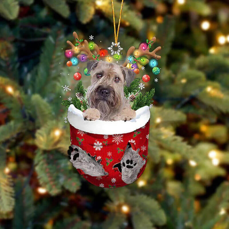 Wheaten Terrier In Snow Pocket Christmas Ornament SP280-Jolura