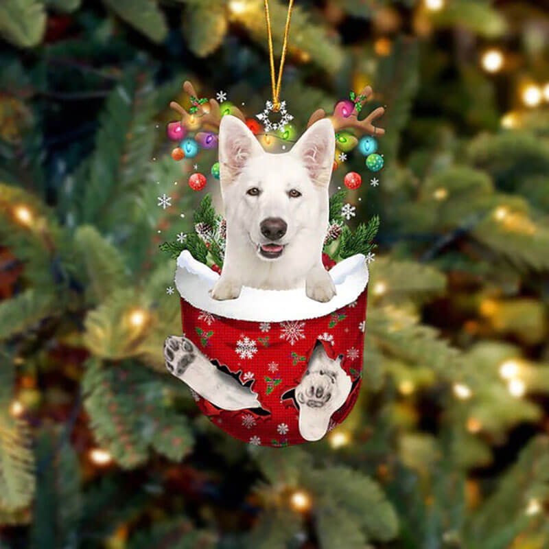 German Shepherd In Snow Pocket Christmas Ornament SP284-Jolura