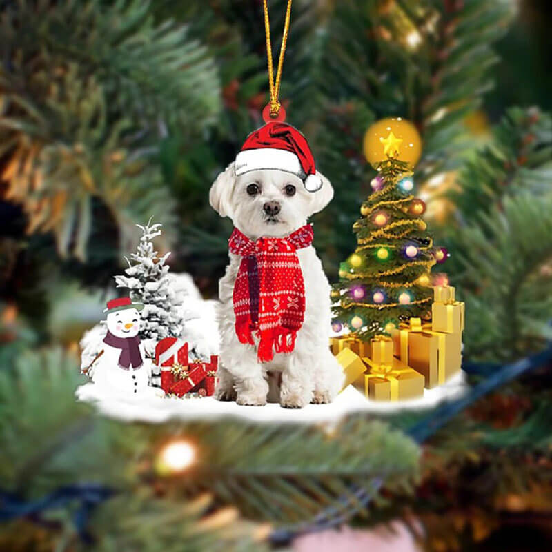 Maltese Christmas Ornament SM015-Jolura