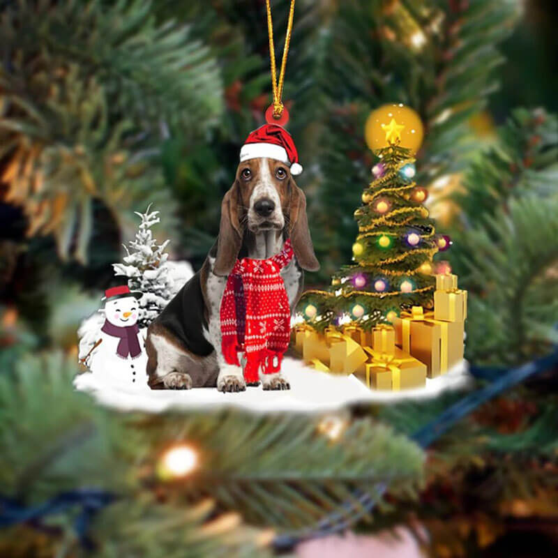 Basset Hound Christmas Ornament SM017-Jolura