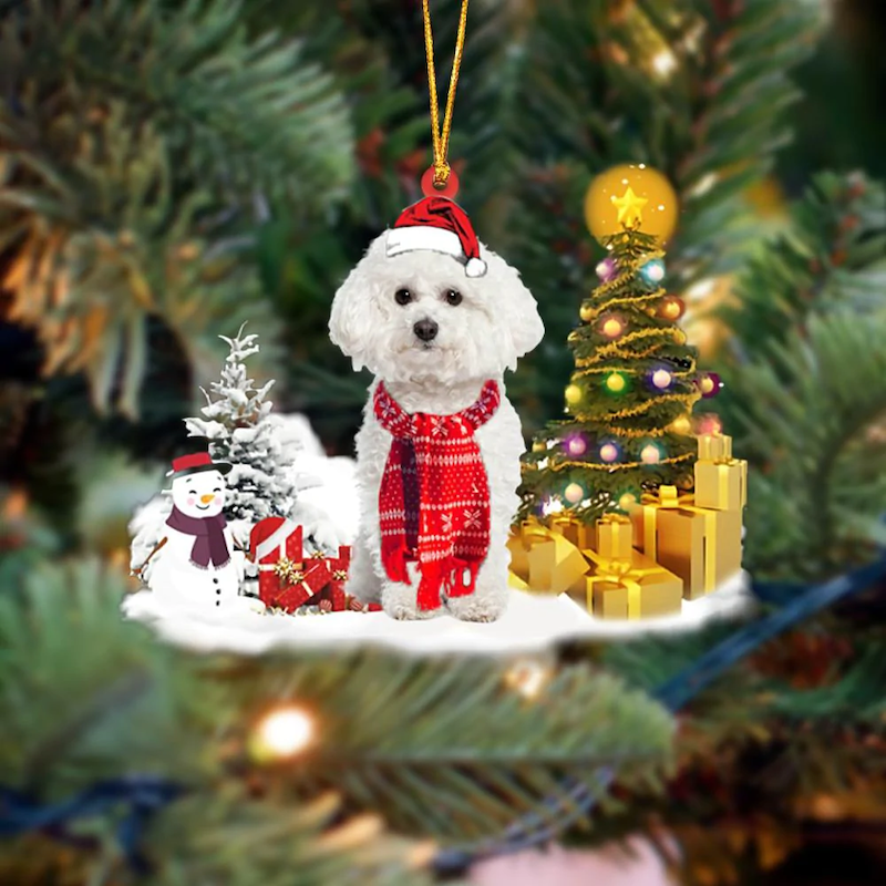 Bichon Frise Christmas Ornament SM028-Jolura