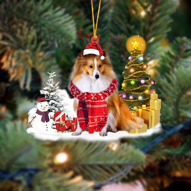 Shetland Sheepdog Christmas Ornament SM037-Jolura
