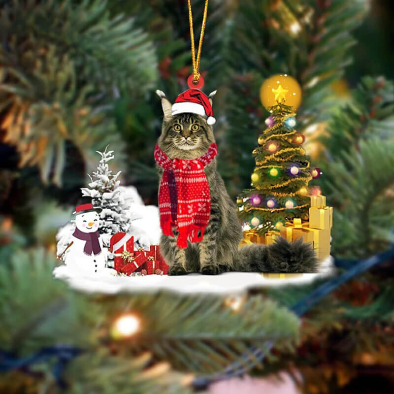 Maine Coon Cat Christmas Ornament SM048-Jolura