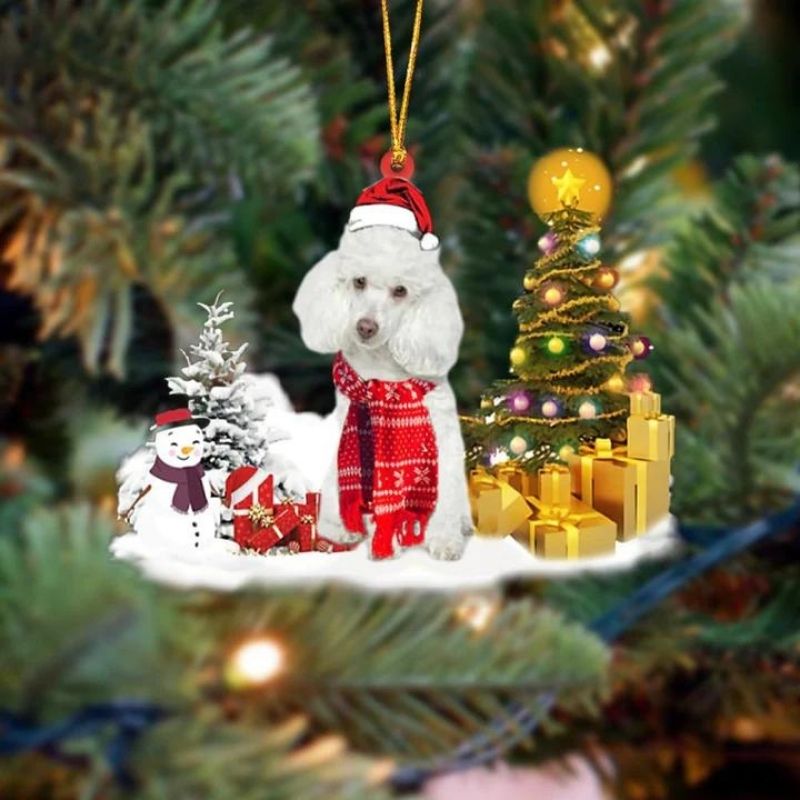 White Poodle Christmas Ornament SM052-Jolura