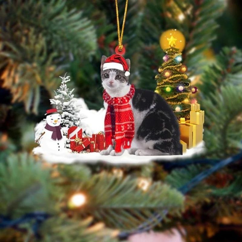 American Wirehair Cat Christmas Ornament SM065-Jolura
