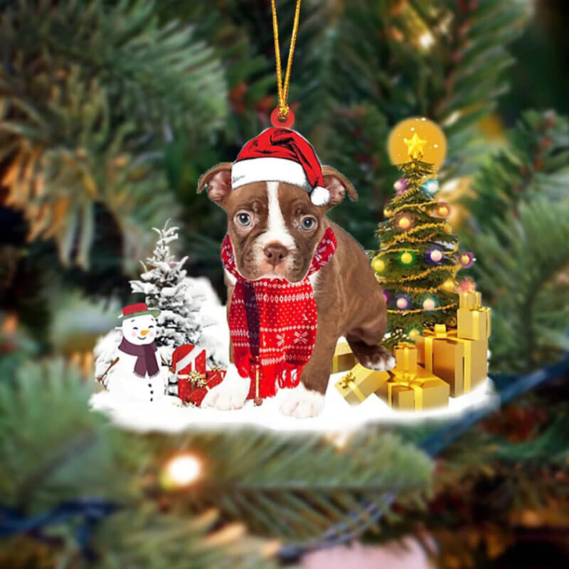 Boston Terrier Christmas Ornament SM076-Jolura