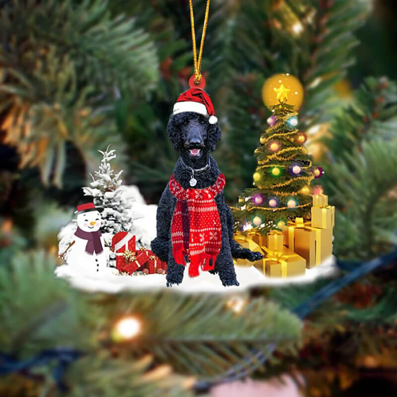Black Poodle Christmas Ornament SM079-Jolura