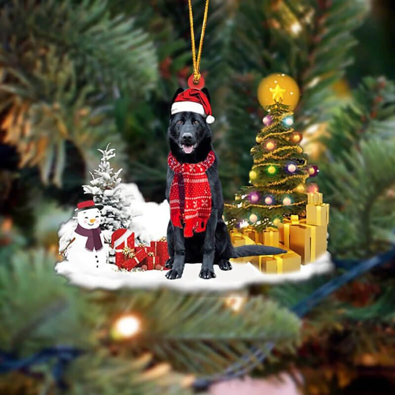 Black German Shepherd Christmas Ornament SM081-Jolura