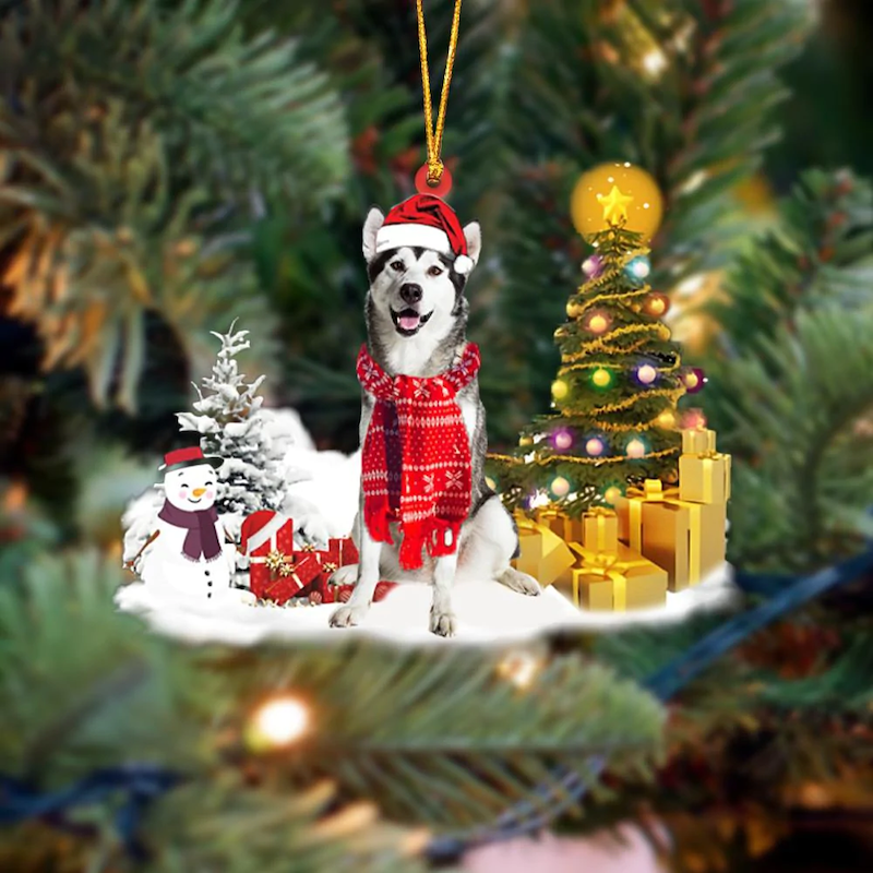 Alaskan Malamute Christmas Ornament SM099-Jolura