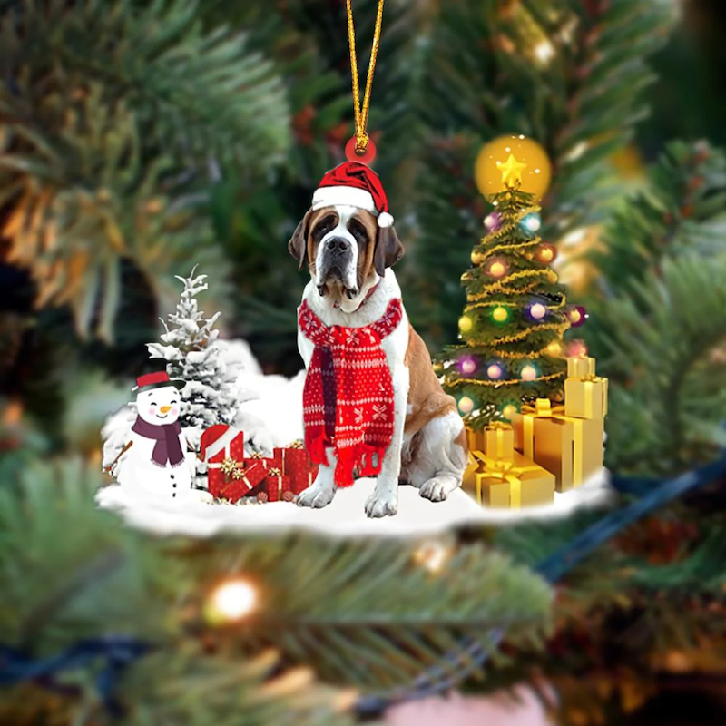 Saint Bernard Christmas Ornament SM109-Jolura