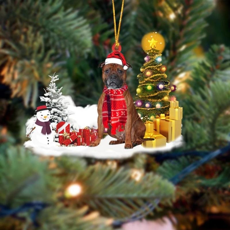 Staffordshire Bull Terrier Christmas Ornament SM118-Jolura