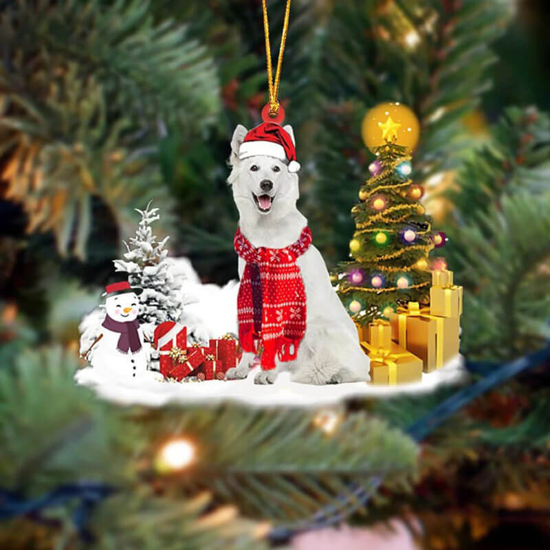 White German Shepherd Christmas Ornament SM147-Jolura