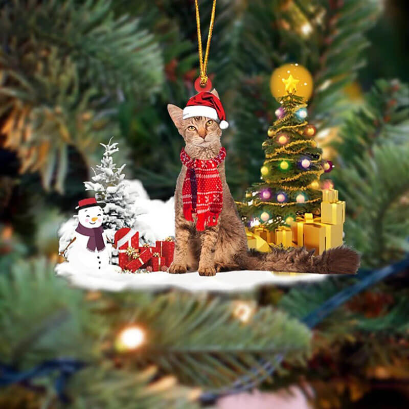 LaPerm Cat Christmas Ornament SM149-Jolura